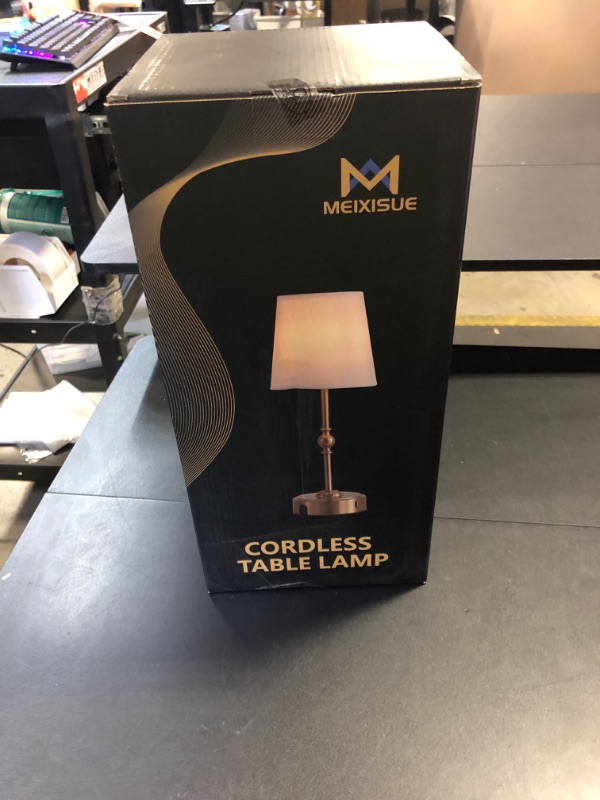 Photo 1 of MEIXISUE Cordless Rechargeable LED Table Lamp with Dimmer,Nightstand Lamp with USB Port,Antique Brass Portables Outdoor Lamp, Battery Operated Lamp for Patio Bedroom Bedside Balcony Camping Bar RV