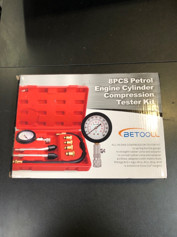 Photo 1 of BETOOLL HW0130 8pcs Petrol Engine Cylinder Compression Tester Kit Automotive Tool Gauge
