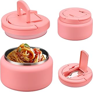 Photo 1 of Soup Thermo for Hot Food Kids 13.5oz Lunch Containers with Buckle Lid Wide Mouth Hot Food Jar Vacuum Insulated Stainless Steel Bento Box Leakproof with Spoon(Pink)