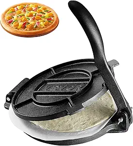 Photo 1 of VEVOR Tortilla Press, 10 Inch Tortilla and Roti Maker, Cast Iron Heavy Duty Tortilladora Press, Pre-Seasoned Pataconera Maker with 100 Pcs Parchment Paper, Dough Maker for Flour Tortilla, Tawa, Silver