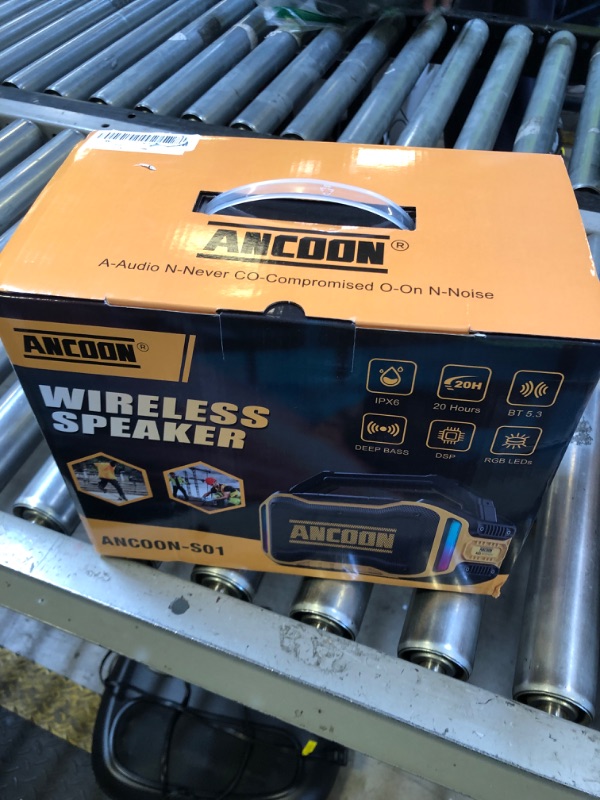 Photo 1 of Speakers Bluetooth Wireless: 80W(Peak) Loud Speaker with Bass, 20H Playtime, IPX6 Waterproof, Large Jobsite Speakers for Work, Outdoor, Workshop, Garage, Portable Speaker with TWS (Yellow)