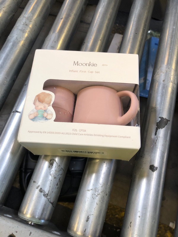 Photo 1 of Moonkie Baby Training & Sippy Cup Set | 4 Months+ | Baby-Led Weaning Essential | Gift (Blush Cup Set, 2 Pack)