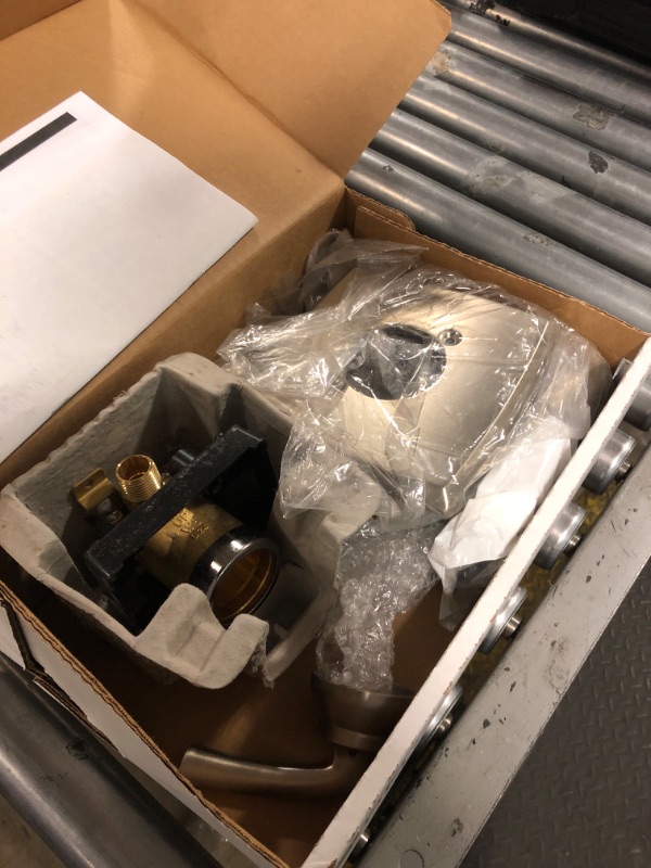 Photo 1 of Delta Geist 14 Series Shower Faucet Set, Brushed Nickel Shower Head and Handle Set, Valve Trim Kit, SpotShield Brushed Nickel 142864-SP (Valve Included)