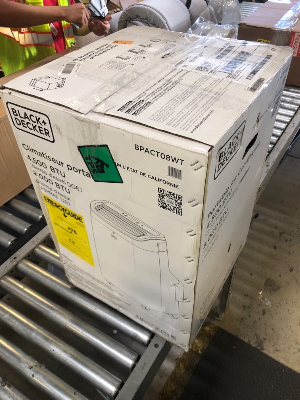 Photo 1 of BLACK+DECKER Portable Air Conditioner, 9,000 BTU (5,300 BTU SACC) for Rooms up to 400 Sq. Ft., Portable AC with Follow Me Remote Control and Window Kit, BPACT08WT, White