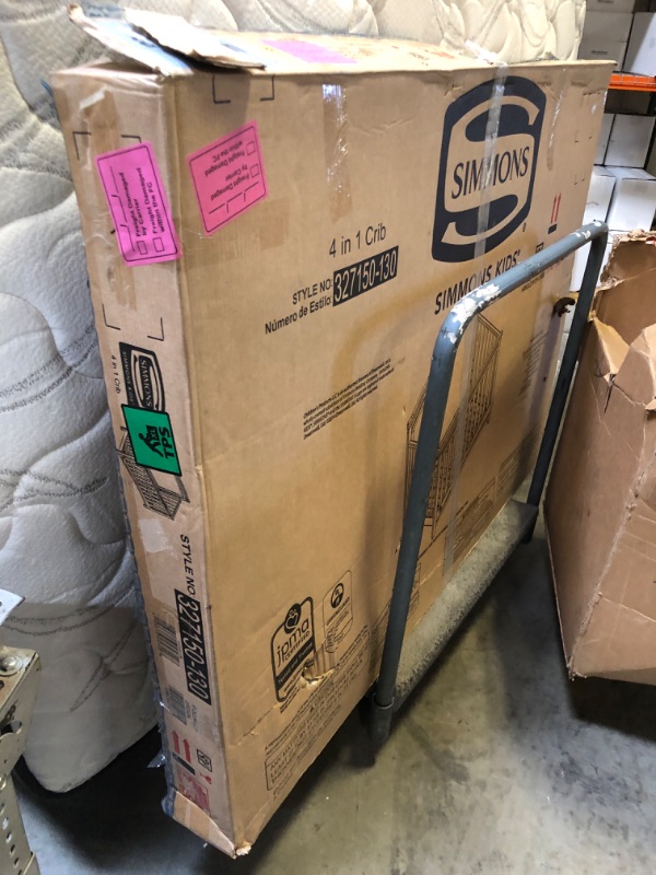 Photo 1 of Delta Children Simmons Kids SlumberTime Emma 4-in-1 Convertible Baby Crib N More - Greenguard Gold Certified, Bianca White
