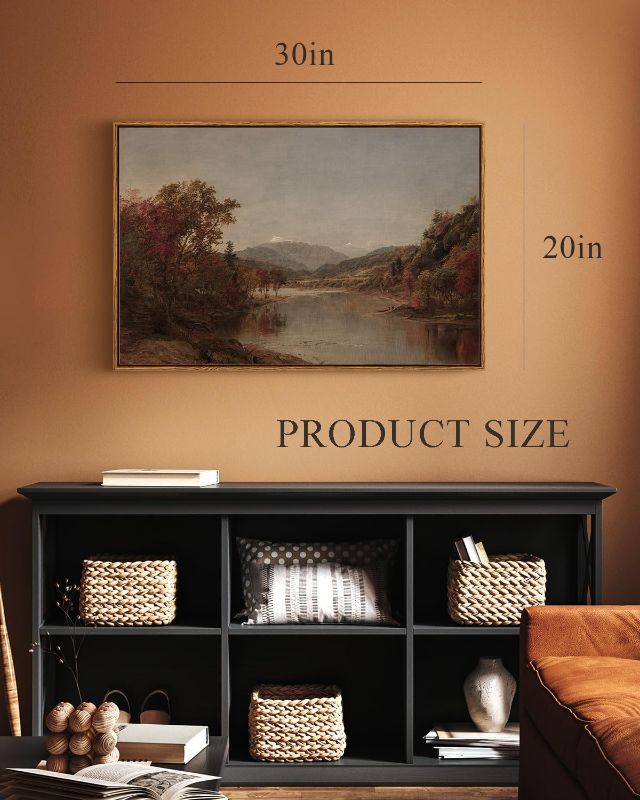 Photo 1 of ARPEOTCY Vintage Framed Canvas Wall Art, 20x30 inch, Fall Large Landscape Wall Decor for Living Room, Rustic Painting for Bedroom, Framed Art Prints, for Office