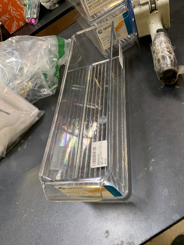 Photo 1 of iDesign Stackable Fridge Storage Bin with Handle - Ideal for Fridge and Freezer, Clear, Made in USA