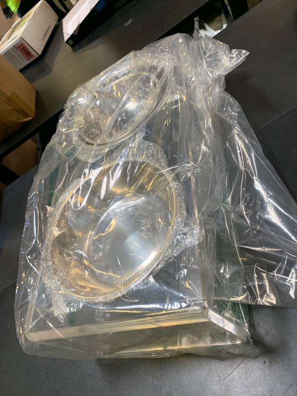 Photo 1 of Acrylic Elevated Dog Cat Bowls Pet Feeder Double Bowl Raised Stand Comes with 2 Removable Glass Bowls and 2 Stainless Steel Bowls.Perfect for Medium Dogs, 5.5" Tall