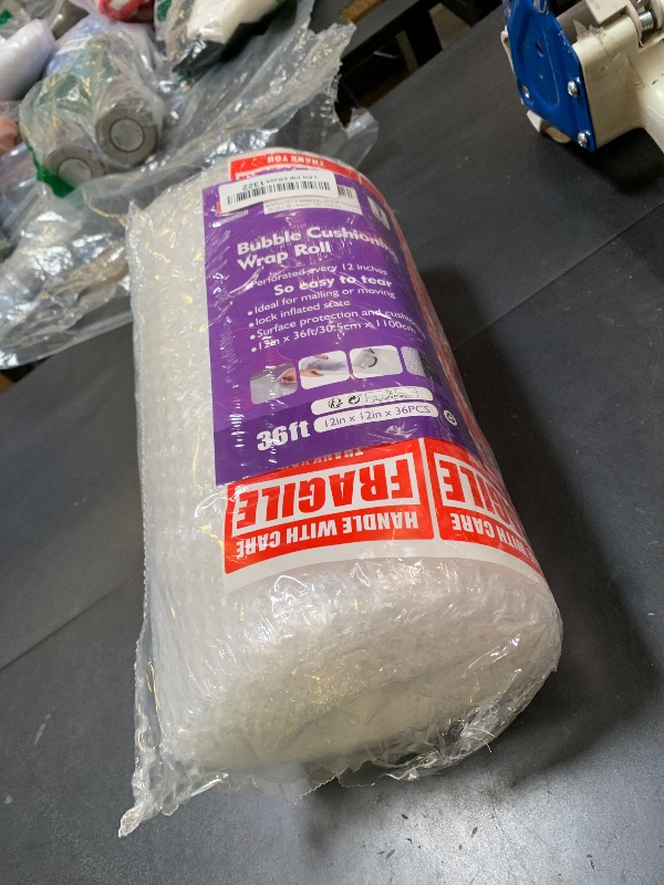 Photo 1 of 1 Roll 12" X 36' Perforated Nylon Bubble Packing Wrap for Moving Boxes Shipping Cushioning Supplies Wanguagua