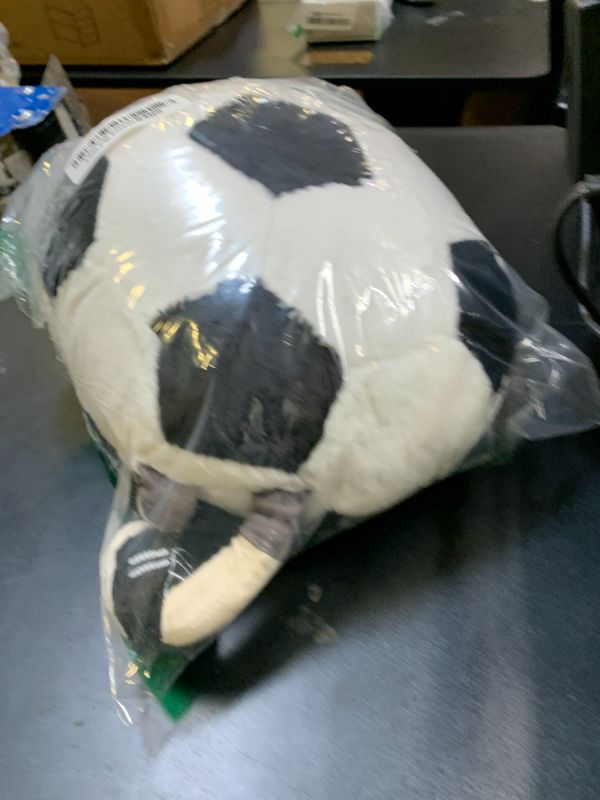Photo 1 of MUALML Cute Soccer Stuff Funny Soccer Toy Pillow with Legs, Soft Plush Soccer Ball Sports Pillows Adorable Soccer Gift for Boys Room Decor(Soccer,9 inches)