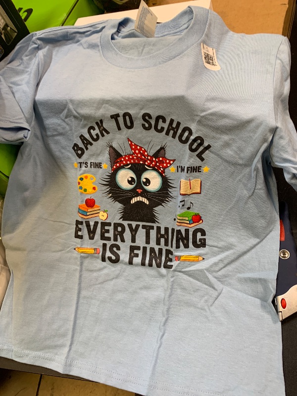 Photo 1 of Small youth back to school cat shirt Blue