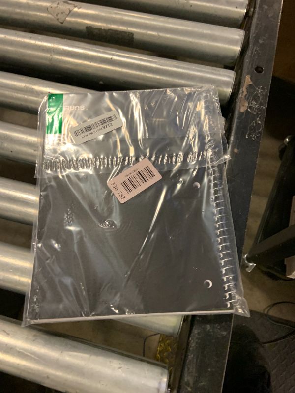 Photo 1 of SUNEE Spiral Notebook, 1-Subject, College Ruled Paper, 8" x 10-1/2", 100 Sheets per Notebook, 3-Hole Punched Paper, Water Resistant Cover, Double-sided Pockets, Spiral Lined Notebooks for Work, Black