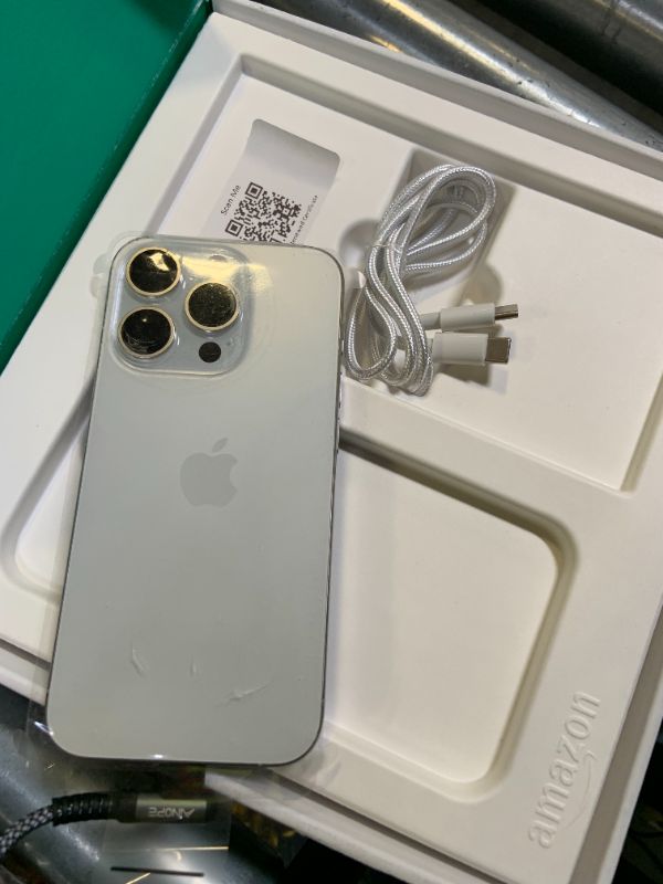 Photo 1 of Apple iPhone 15 Pro, US Version, 256GB, White Titanium - Unlocked (Renewed Premium) 