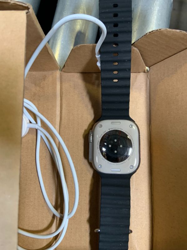 Photo 1 of Apple Watch Ultra [GPS + Cellular 49mm] Titanium Case with Midnight Ocean Band, One Size (Renewed Premium)