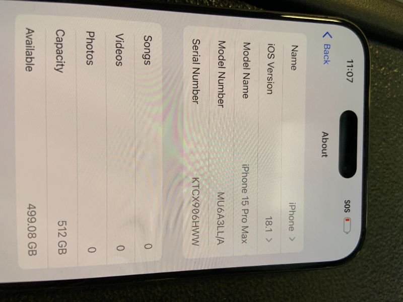 Photo 1 of Apple iPhone 15 Pro Max, 512GB, Black Titanium - Unlocked (Renewed)