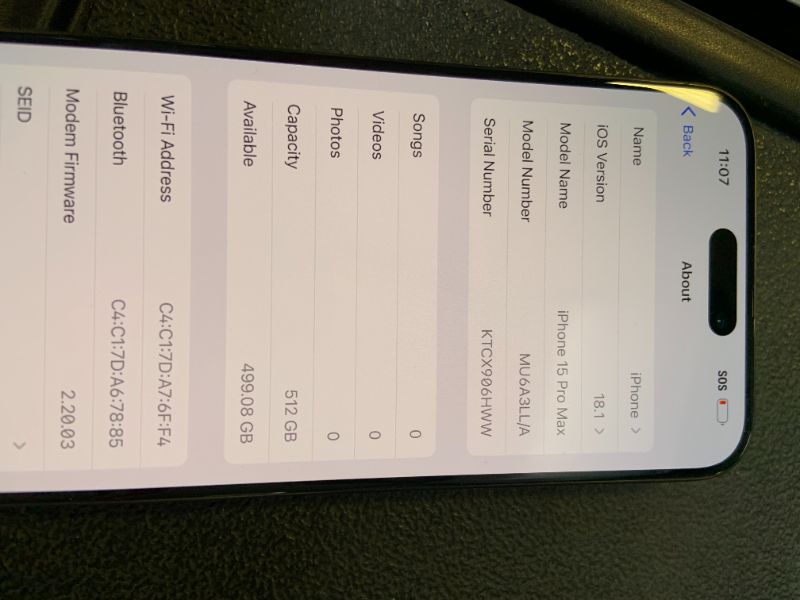 Photo 1 of Apple iPhone 15 Pro Max, 512GB, Black Titanium - Unlocked (Renewed)