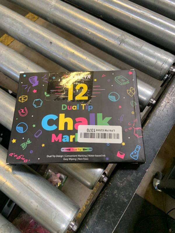 Photo 1 of 12 Dual Tip Liquid Chalk Markers - Erasable Chalk Markers for Blackboard, Chalkboard Signs, Glass, Chalk Pens Wet Erase Makers for Bar Menu, Shcool,Wedding Sign, Just Married Car Windows Decorations