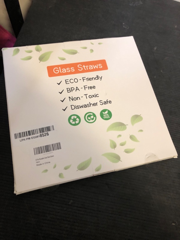 Photo 1 of 10 Pcs Reusable Clear Glass Straws,9''x10 mm Glass Straws Shatter Resistant for Smoothie,Milkshakes,Tea,Juice,Set of 5 Straight and 5 Bent with 2 Cleaning Brushes -Dishwasher Safe