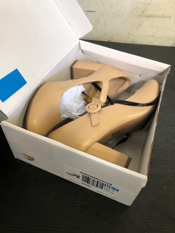 Photo 1 of DREAM PAIRS Womens Mary Jane Shoes Chunky Heel 2.76 Inch - Round Toe Vintage Office Work Pumps - Comfortable Low Block Heels Dress Shoes for Women,Size 7,Nude,DWUMPU2528
