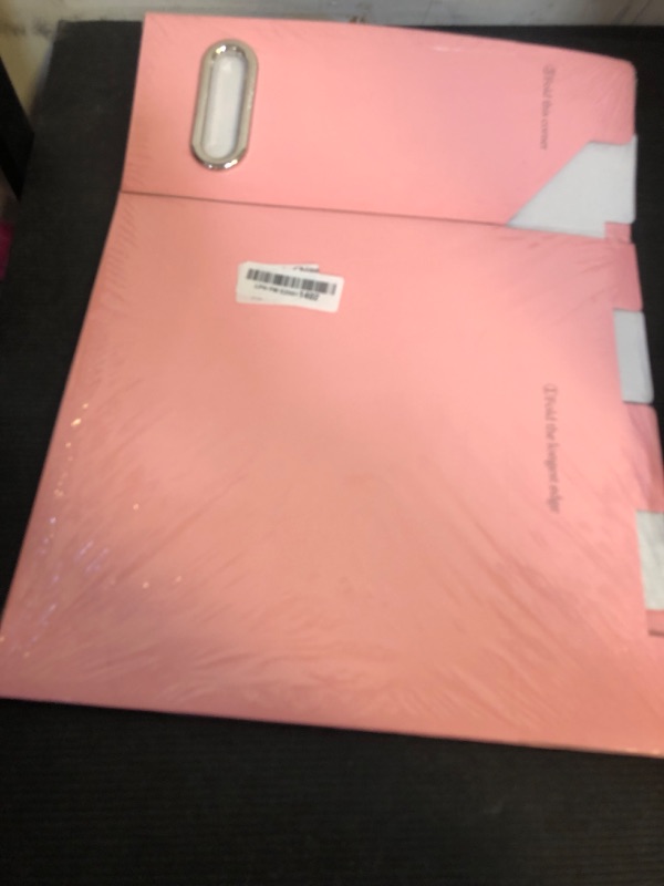 Photo 1 of Oterri File Organizer, 2 Packs Small Storage Box, Cardboard File Folder Organizer, Collapsible File Box for Hanging File Folders Letter Size, Portable Filing Organizer with Handle?Pink?