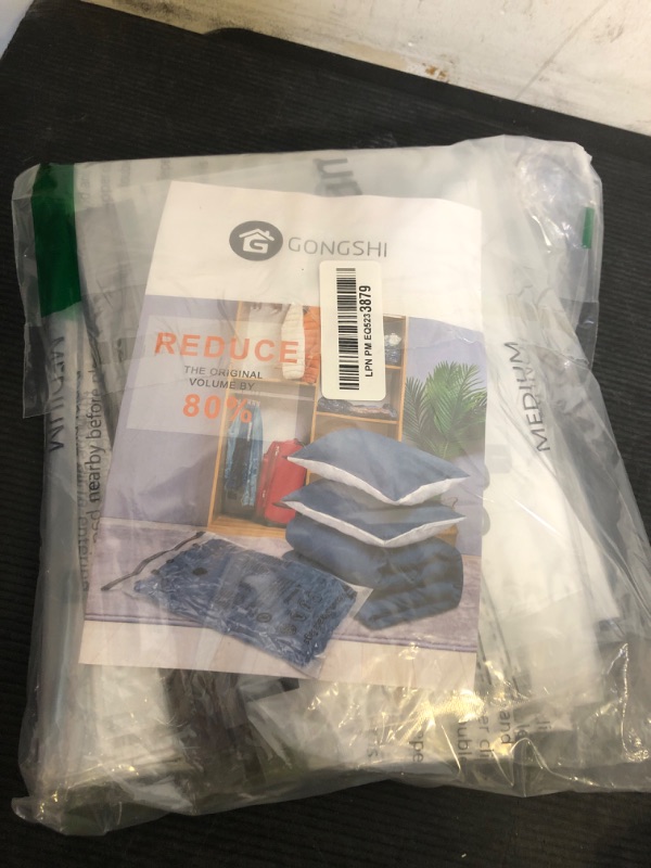 Photo 1 of Vacuum Storage Bags (5 x Medium, 5 x Small), Space Saver Sealer Compression Bags with Travel Hand Pump for Blankets, Comforters, Pillows, Clothes Storage