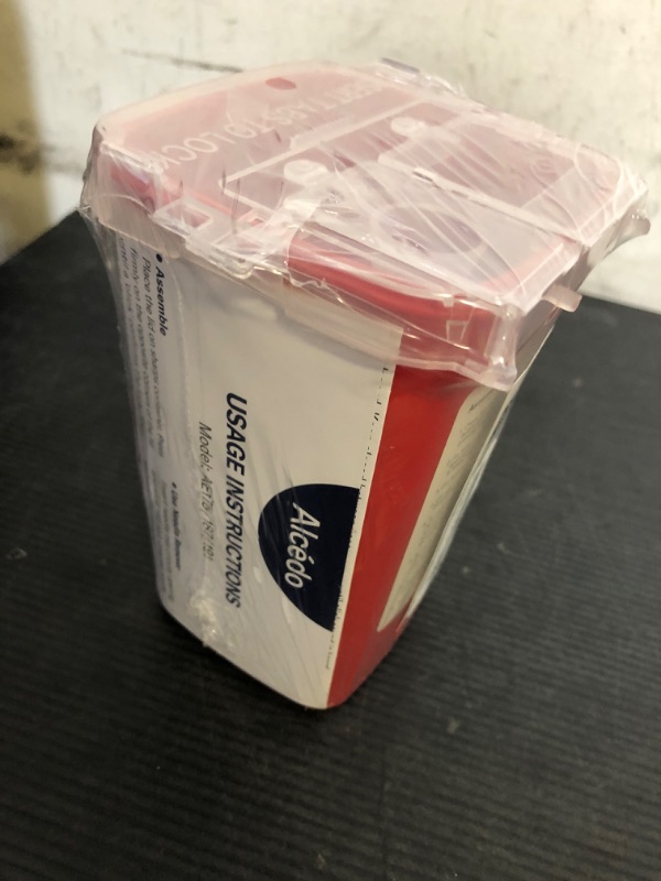 Photo 1 of Alcedo Sharps Container for Home Use 1 Quart (1-Pack) | Biohazard Needle and Syringe Disposal | Small Portable Container for Travel and Professional Use