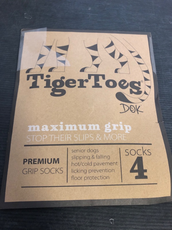 Photo 1 of DOK TigerToes Premium Non-Slip Dog Socks for Hardwood Floors - Extra-Thick Grip That Works Even When Twisted - Prevents Licking, Slipping, and Great for Dog Paw Protection (Sassy Pink, X-Large)