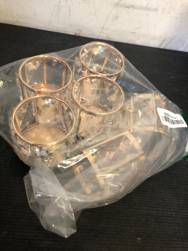 Photo 1 of Kolnlala 6pcs Tabletop Tealight Crystal Candle holders3.5''x3.5'' Class Votive Holder Home Decoration,Table centerpieces and Wedding Decor,Gorgeous Gift,Tabletop/Centerpiece Votive Holder (Rose Gold)