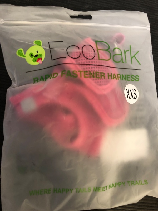 Photo 1 of EcoBark Step in Dog Harness - Eco-Friendly Teacup Dog Harnesses for XXS, XS, and Small Dogs - Reflective and Adjustable Mini Body Halter Vest -Tiny Soft Mesh Toy Breed Harness Under 5 lbs (Pink, XXS)