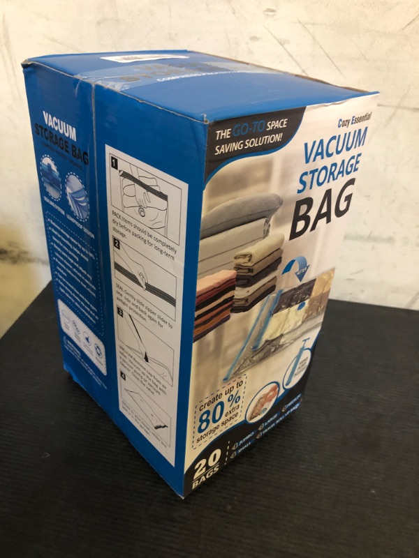 Photo 1 of 20 Pack Vacuum Storage Bags, Space Saver Bags (4 Jumbo/4 Large/4 Medium/4 Small/4 Roll) Compression for Comforters and Blankets, Sealer Clothes Storage, Hand Pump Included