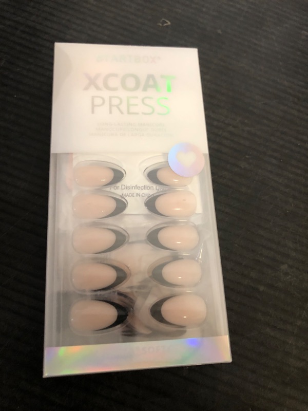 Photo 1 of BTArtbox French Tip Press On Nails Almond - Black Press on Nails Short, Glue On Nails for Women Gift, Supremely Fit Natural Reusable Stick On Nails in 16 Sizes - 30 Fake Nails Kit, Black French
