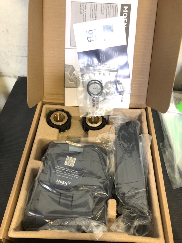 Photo 1 of Moen Flo Smart Water Monitor and Automatic Shutoff Sensor, Wi-Fi Connected Water Leak Detector for 1-Inch Diameter Pipe, 900-006