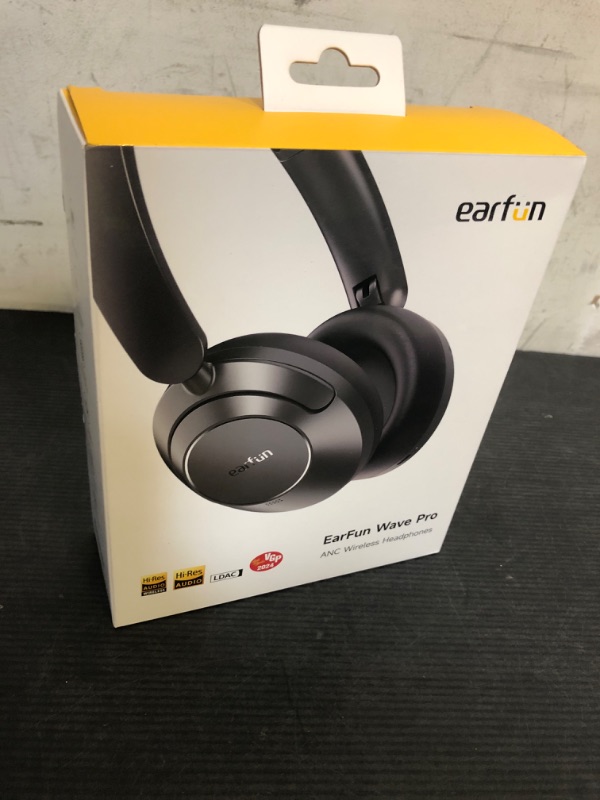 Photo 1 of EarFun Wave Pro Active Noise Canceling Headphones, Wireless Over Ear Bluetooth Headphones, LDAC Hi-Res Sound, 5 Mics AI Clear Call, 80H Playtime, Multipoint Connection, Comfort Fit, Custom EQ via App