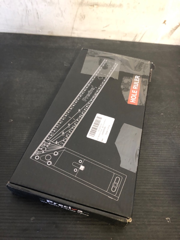 Photo 1 of 12” Woodworking Square Ruler - Preciva Right Angle Ruler Carpenter Square Layout Tool, Features Stainless Steel Blade, Retractable Ledge, 1/16” and 1/32” Notch Spacing and Multi-Angle Scribe Mark