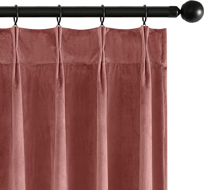 Photo 1 of MIULEE  Velvet Blackout Curtains 84 inches Long, Pinch Pleated Drapes with Hooks, Thermal Insulated Pleat Design Luxury Panels for Living Room Bedroom, Set of 2