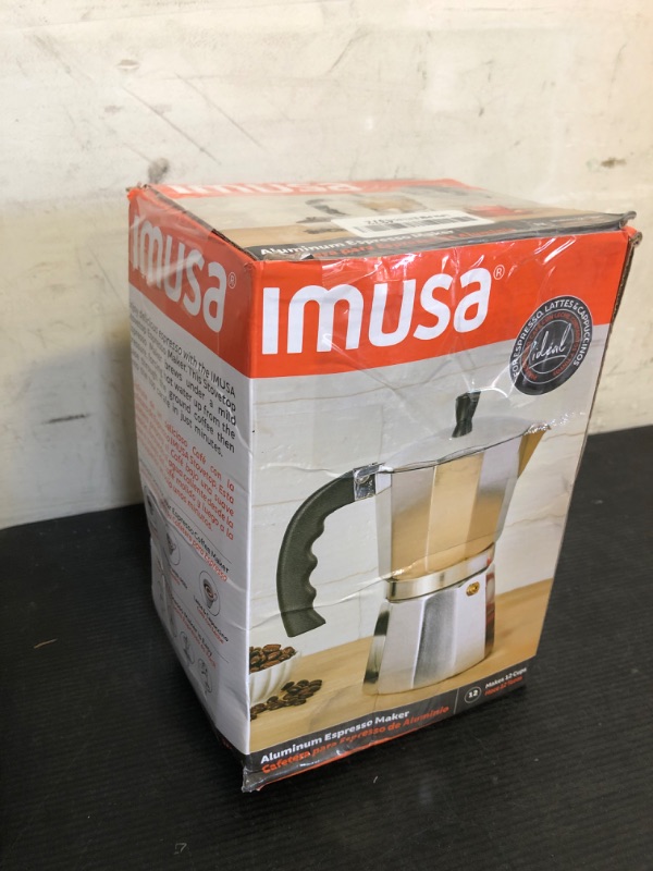 Photo 1 of IMUSA 12-Cup Stovetop Espresso Maker, Cast Aluminum Coffee Maker, Cuban Coffee Brewer, Moka Pot Style, Portable Coffee Maker for Home, Camping, or Travel