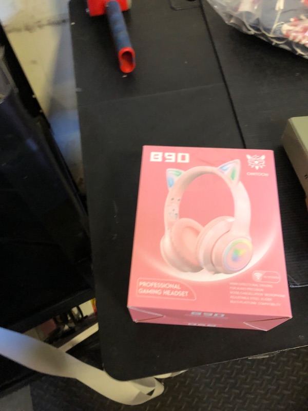 Photo 1 of ONITOON Cat Ear Bluetooth Headphones for Kids & Adults, 55H Play Time, Wireless Foldable & Wired Multi-Function LED Light Up Over Ear Headphones with Mic and Volume Control for iPhone/iPad/Laptop/PC