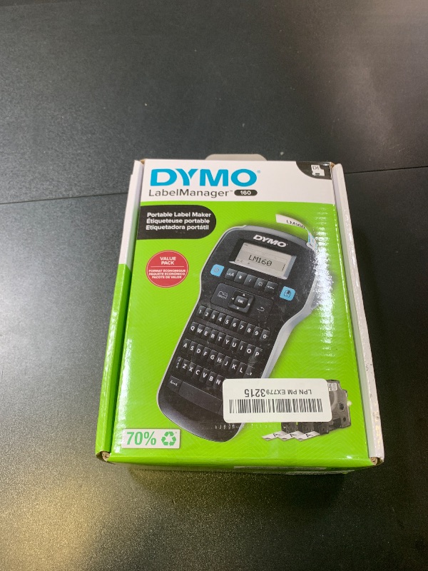 Photo 1 of DYMO LabelManager 160 Portable Label Maker Bundle, Easy-to-Use, One-Touch Smart Keys, QWERTY Keyboard, Large Display, For Home & Office Organization, Includes 3 D1 label cassettes