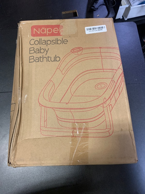 Photo 1 of napei Collapsible Baby Bathtub,Baby Bath Tub with Soft Cushion & Thermometer,Baby Bathtub Newborn to Toddler 0-36 Months,Portable Travel Baby Tub