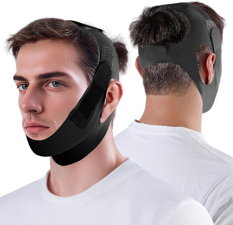Photo 1 of NOIKO Anti Snoring Chin Strap Adjustable, High Elasticity Traceless Chin Strap for Sleeping, Effective Anti Snoring Device, Snore Stopper Breathable