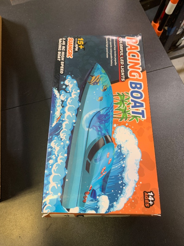 Photo 1 of suangrc 918 RC Boat with LED Light, Remote Control Boat for Kids, Water Boats for Pool, RC Ship, Summer Toys for Pools and Lakes, Toy Gift for Adults Boys&Girls