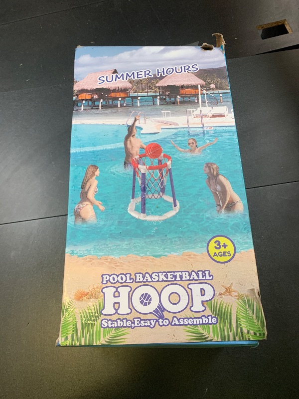 Photo 1 of CHMYWJ Pool Basketball Hoop Pool Games Pool Toys with 2 Basketballs Floating Basketball Hoop for Pool for Kids & Adults Indoor Outdoor