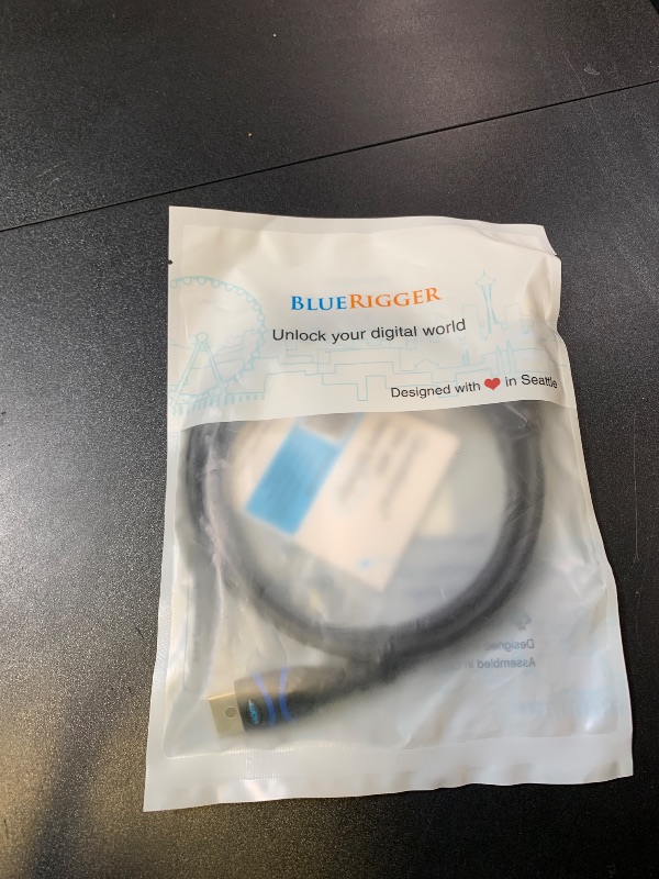 Photo 1 of BlueRigger 8K HDMI Cable (3FT, 8K 60Hz HDR, 4K 120Hz, High Speed 48Gbps with Ethernet, eARC, 3D, HDCP 2.3) - Compatible with PS5, Xbox, Roku, Apple TV, Switch, PC