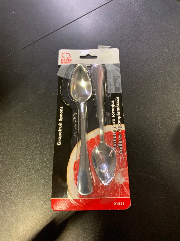 Photo 1 of Chef Craft Select Serrated Grapefruit Spoon, 9 inch 2 piece set, Stainless Steel