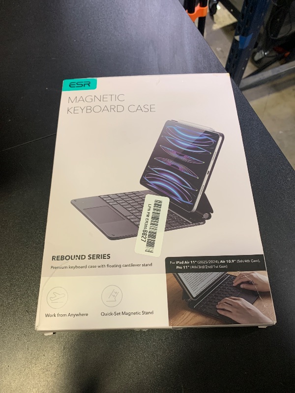 Photo 1 of ESR iPad Air 11 inch Case with Keyboard (M3/M2, 2025/2024), iPad Pro 11 (4th/3rd/2nd/1st Gen) & Air 5/4th Magic keyboard Case, Easy-Set Floating Cantilever Stand, Precision Multi-Touch Trackpad, Black