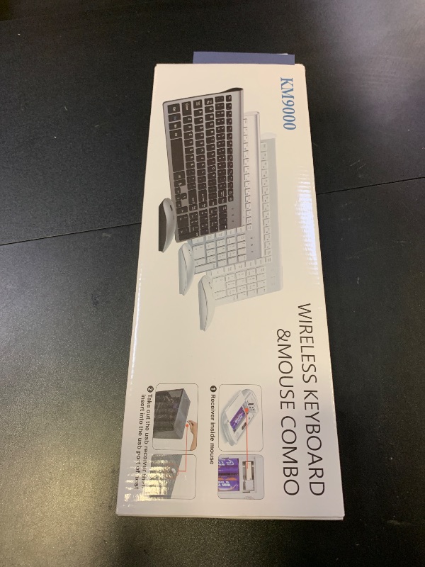 Photo 1 of Wireless Keyboard and Mouse Ultra Slim Combo, TopMate 2.4G Silent Compact USB 2400DPI Mouse and Scissor Switch Keyboard Set with Cover, 2 AA and 2 AAA Batteries, for PC/Laptop/Windows/Mac - Gray Black