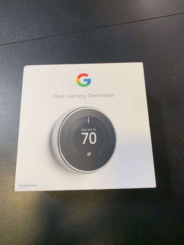 Photo 1 of Google Nest Learning Thermostat - 3rd Gen (2015) - Programmable Smart Thermostat for Home - Works with Alexa - Stainless Steel