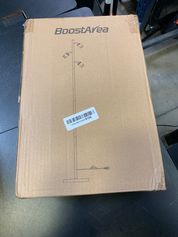 Photo 1 of BoostArea Tree Floor Lamp, Industrial Floor Lamp, Modern Standing Lamp with Adjustable 3 Light, E26 Socket, Foot Switch, Minimalist Metal Stand Up Lamp Pole Lamps for Living Room, Bedroom(No Bulbs)