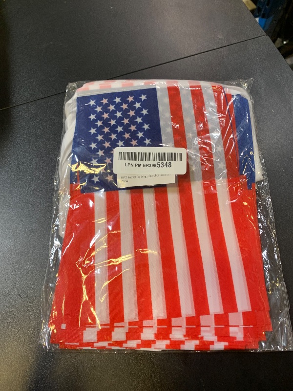 Photo 1 of 60PCS American flag, Independence Day Banner American Flag, 65Ft American flag Banner, Very Suitable for Outside Patriotic Events, Sports, Inside Outside Bars Decorations