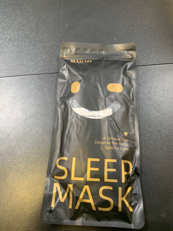 Photo 1 of MABAO Sleep Mask for Side Sleeper, Eye Mask for Sleeping Women Men, 3D Contoured Cup No Eye Pressure 100% Light Blocking Sleeping Mask with Adjustable Strap Night Blindfold Flight, Travel, Nap, Black